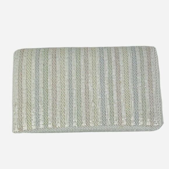 RARE VTG 1950s Walborg Pastel Rainbow Hand Beaded Purse Macau Evening Bag Retro - Picture 1 of 11